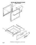 DOOR AND DRAWER Diagram and Parts List for RF3020XXW2  Whirlpool Range