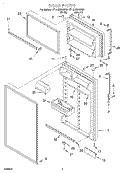 DOOR Diagram and Parts List for ET18UMXGN00  Whirlpool Refrigerator
