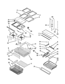 Shelf Parts Diagram and Parts List for 10672013017  Kenmore Refrigerator