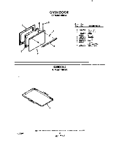 Oven Door Diagram and Parts List for F4007W2  Roper Range