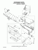 DISPENSER PARTS Diagram and Parts List for WFW9400SW03  Whirlpool Washer