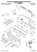Part Location Diagram of 9760869 Whirlpool Cooktop (24``)