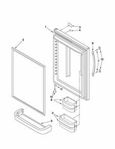 Refrigerator Door Parts Diagram and Parts List for 59669912012  Kenmore Refrigerator