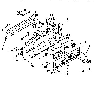 Control Panel Diagram and Parts List for GGP84800  Whirlpool Range