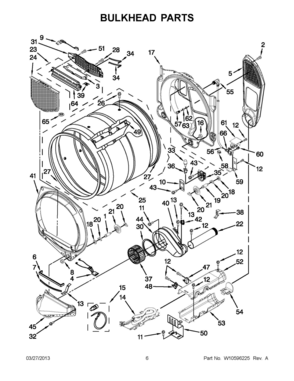 03 - BULKHEAD PARTS Diagram and Parts List for YMEDE301YW1  Whirlpool Dryer