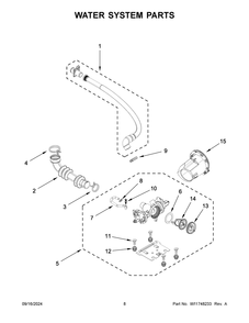 05 - Water System Parts Diagram and Parts List for WFW5720RU0  Whirlpool Washer