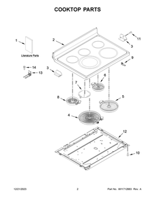 Cooktop Parts Diagram and Parts List for KFEG500EBS7  KitchenAid Range