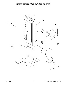 Refrigerator Door Parts Diagram and Parts List for KRFC302ESS08  KitchenAid Refrigerator
