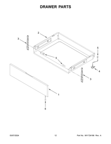 Drawer Parts Diagram and Parts List for WFGS3530RS0  Whirlpool Range