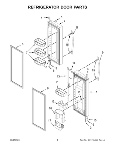 04 - Refrigerator Door Parts Diagram and Parts List for WRF560SMHV05  Whirlpool Refrigerator