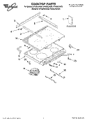 COOKTOP, LITERATURE Diagram and Parts List for GY396LXGB5  Whirlpool Range