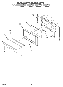 MICROWAVE DOOR PARTS Diagram and Parts List for GMC275PDS08  Whirlpool Microwave Oven Combo