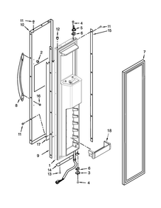 Freezer Door Parts Diagram and Parts List for KSSC36QTS08  KitchenAid Refrigerator