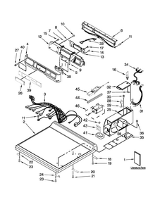 Top And Console Parts Diagram and Parts List for 11091932511  Kenmore Dryer