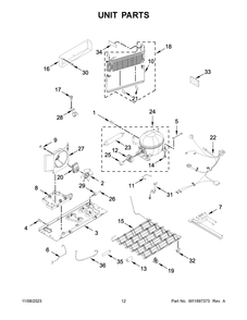 Unit Parts Diagram and Parts List for WRB329RFBM05  Whirlpool Refrigerator