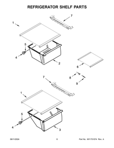 04 - Refrigerator Shelf Parts Diagram and Parts List for WRS315SDHT11  Whirlpool Refrigerator
