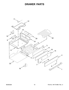 06 - Drawer Parts Diagram and Parts List for JGS1450ML1  Whirlpool Range