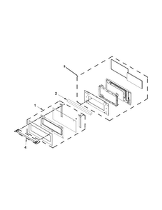 Microwave Door Parts Diagram and Parts List for KOCE500EBL01  KitchenAid Microwave