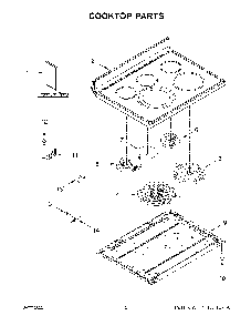 Cooktop Parts Diagram and Parts List for YKFEG500ESS7  KitchenAid Range