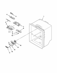 Refrigerator Liner Parts Diagram and Parts List for 59669912012  Kenmore Refrigerator