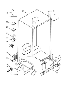 Cabinet Parts Diagram and Parts List for KRSC500ESS00  KitchenAid Refrigerator