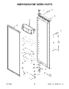 Refrigerator Door Parts Diagram and Parts List for KRSF705HBS05  KitchenAid Refrigerator