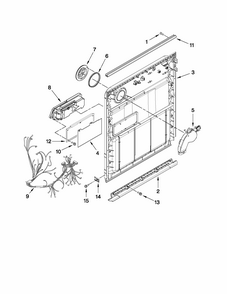 Inner Door Parts Diagram and Parts List for 66513259K113  Kenmore Dishwasher