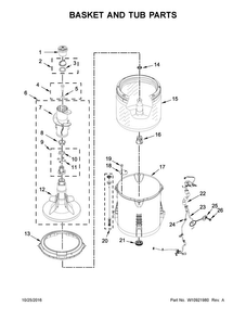Basket And Tub Parts Diagram and Parts List for ITW4871FW1  Inglis Washer