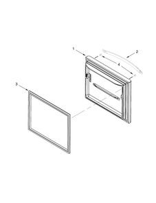 Freezer Door Parts Diagram and Parts List for WRB329DFBB00  Whirlpool Refrigerator