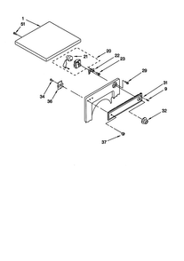 Top And Console Diagram and Parts List for LDR3822DQ3  Whirlpool Dryer