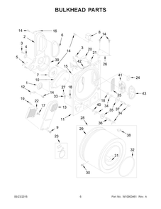 Bulkhead Parts Diagram and Parts List for 11084422610  Kenmore Dryer