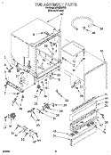 TUB ASSEMBLY Diagram and Parts List for DU8550XX3  Whirlpool Dishwasher