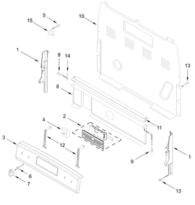 Control Panel Parts Diagram and Parts List for VREW3162RB0  Whirlpool Range