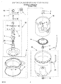 AGITATOR, BASKET AND TUB Diagram and Parts List for 7LSR8244HQ0  Whirlpool Washer