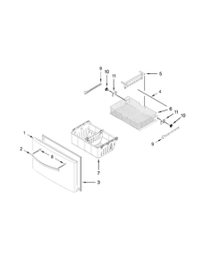 Freezer Door Parts Diagram and Parts List for WRF555SDFZ00  Whirlpool Refrigerator