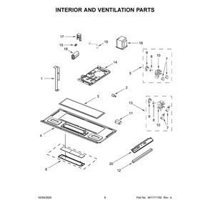 Interior And Ventilation Parts Diagram and Parts List for YWMH31017HS11  Whirlpool Microwave