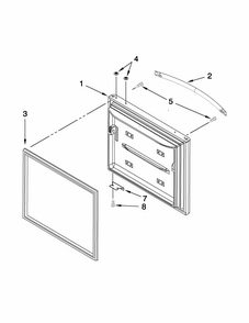 Freezer Door Diagram and Parts List for 59669983013  Kenmore Refrigerator