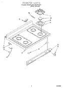 COOKTOP Diagram and Parts List for SF387PEYN7  Whirlpool Range