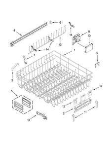 Upper Rack And Track Parts Diagram and Parts List for KUDS30IXBTA  KitchenAid Dishwasher