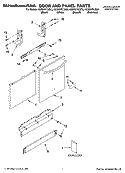 DOOR AND PANEL PARTS Diagram and Parts List for KUDI01FLWH3  KitchenAid Dishwasher