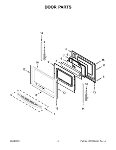 Door Parts Diagram and Parts List for WEG515S0LB0  Whirlpool Range