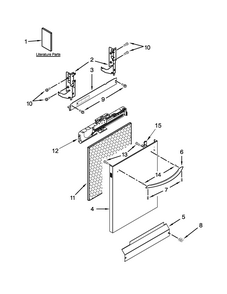 Door And Panel Parts Diagram and Parts List for 66513549N410  Kenmore Dishwasher