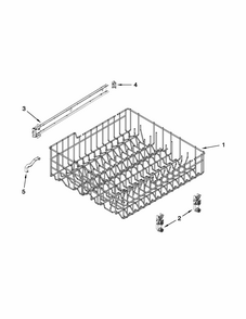 Upper Rack And Track Parts Diagram and Parts List for 66513259K114  Kenmore Dishwasher