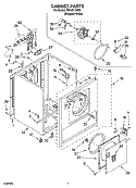 CABINET PARTS Diagram and Parts List for REX3514RQ0  Roper Dryer