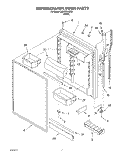 Part Location Diagram of 2171062 Whirlpool Refrigerator Door Shelf Bin