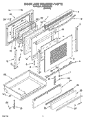 DOOR AND DRAWER PARTS Diagram and Parts List for KGSC308LSS0  KitchenAid Range