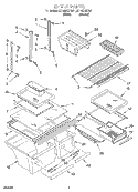 SHELF Diagram and Parts List for ET19DKXFN01  Whirlpool Refrigerator
