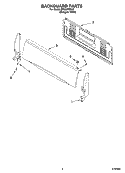 BACKGUARD PARTS Diagram and Parts List for SF303PEPQ2  Whirlpool Range