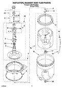 AGITATOR, BASKET AND TUB PARTS Diagram and Parts List for 7MLSR9500PQ0  Whirlpool Washer
