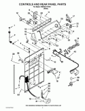 CONTROLS AND REAR PANEL PARTS Diagram and Parts List for 7MWT97770TW1  Whirlpool Washer
